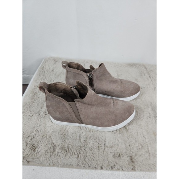 Blondo Waterproof Boots Womens 8 M Gennie Gray Suede Pull On Round Toe - Picture 9 of 11